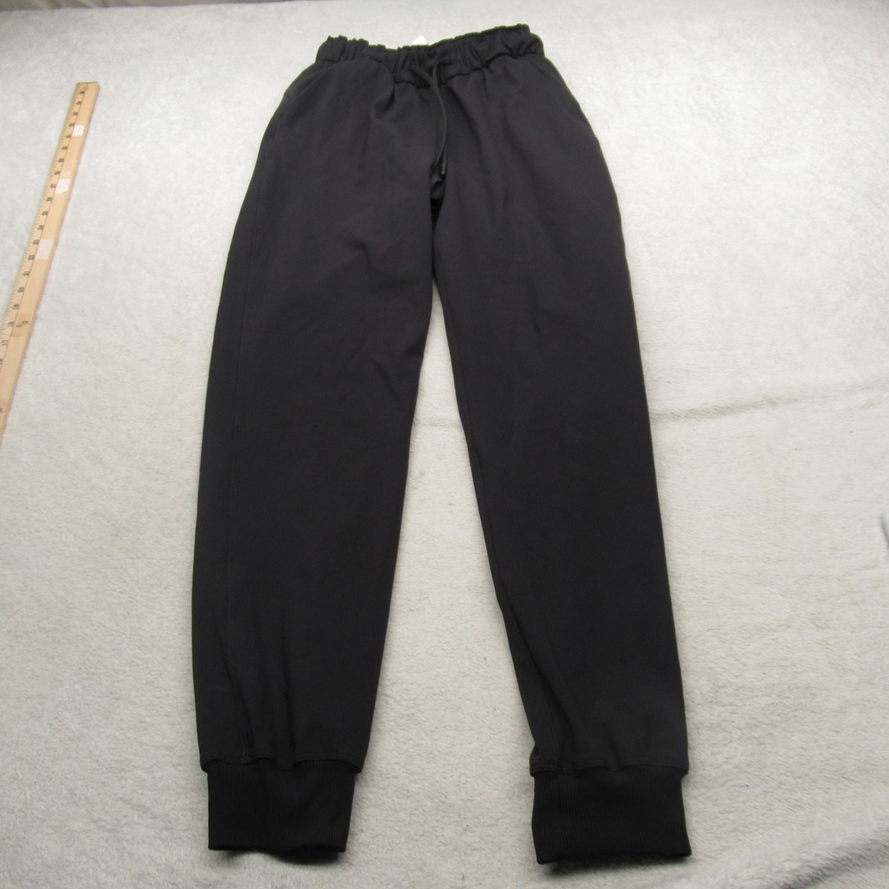 Lululemon Joggers Womens 2 Black Drawstring High Rise Cuffed Ankle Gym 24x28